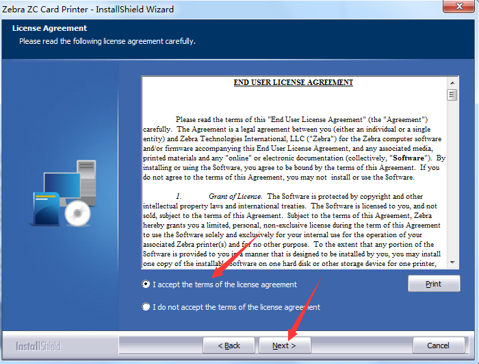 斑马Zebra ZC100打印机驱动