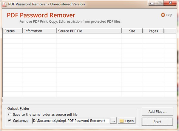 Adept PDF Password Remover