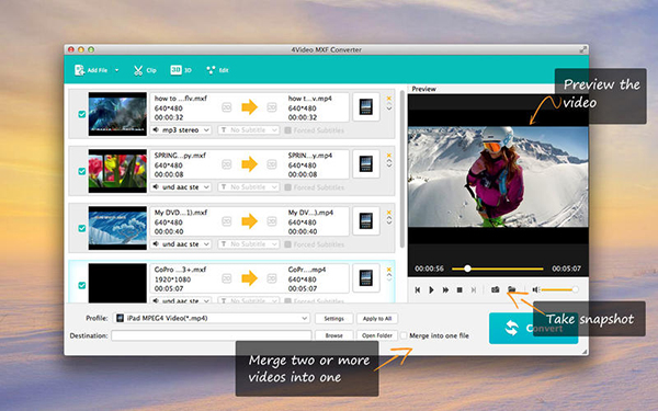 4Video MXF Converter for Mac