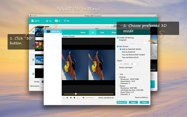 4Video MXF Converter for Mac